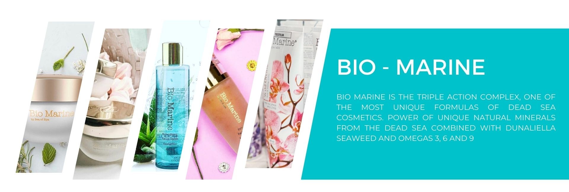 BIO MARINE IS THE TRIPLE ACTION COMPLEX, ONE OF THE MOST UNIQUE FORMULAS OF DEAD SEA COSMETICS. POWER OF UNIQUE NATURAL MINERALS FROM THE DEAD SEA COMBINED WITH DUNALIELLA SEAWEED AND OMEGAS 3, 6 AND 9